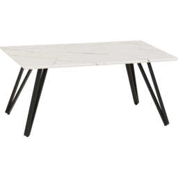 Seconique Marlow White Marble Effect Coffee Table - Size: 45 x 100 x 50cm - Wilko - thumbnail 3