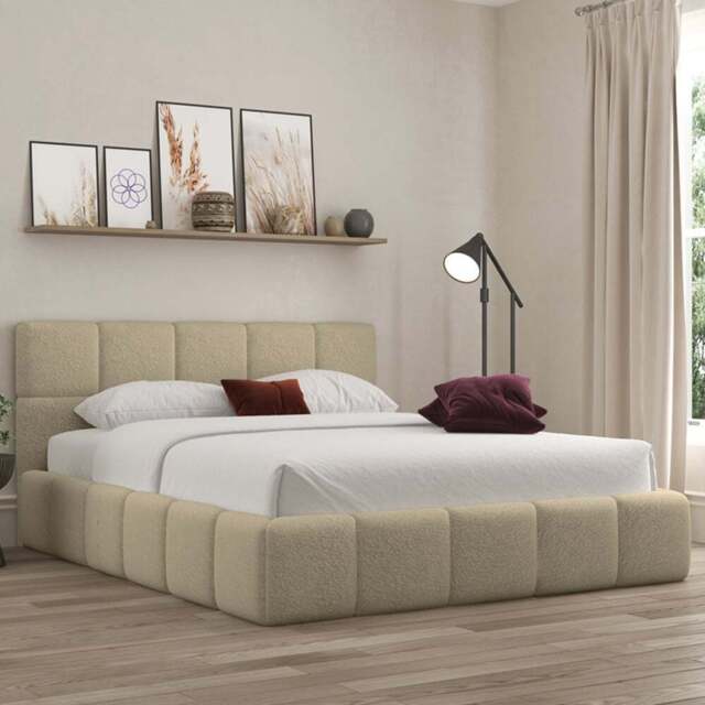 DS Living Ovella Single Latte Cubed Bed Frame - Brown - Wilko - image 1