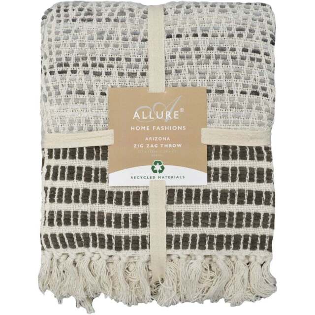 Allure Home Fashions Arizona Grey Zig Zag Throw 125 x 150cm - Wilko - image 1