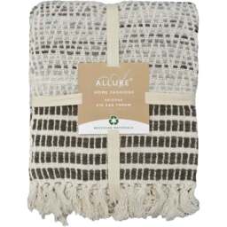 Allure Home Fashions Arizona Grey Zig Zag Throw 125 x 150cm - Wilko