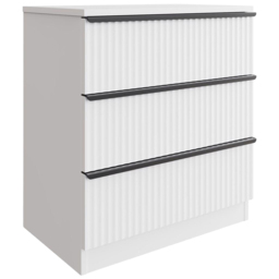 FWStyle Lania 3 Drawer White Scalloped Ripple Effect Chest of Drawers - Wilko - thumbnail 3