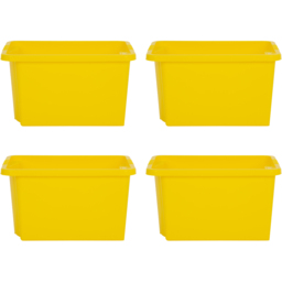 Wham 30L Yellow Stackable Storage Box 4 Pack - Wilko