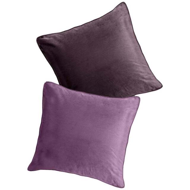 Velosso Luna Aubergine and Mauve Filled Cushion 43 x 43cm 2 Pack - Multi - Wilko - image 1