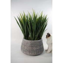 Botanik Gliese Grey Embossed Planter 22 x 37cm - Size: 22 x 37 x 37cm - Wilko - thumbnail 6