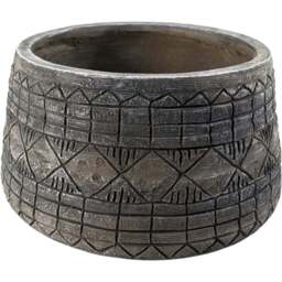 Botanik Gliese Grey Embossed Planter 22 x 37cm - Size: 22 x 37 x 37cm - Wilko