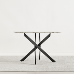 Furniturebox Arona 6 Seater Round Dining Table White Marble and Black - Size: 4 Seater - Wilko - thumbnail 7