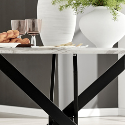 Furniturebox Arona 6 Seater Round Dining Table White Marble and Black - Size: 4 Seater - Wilko - thumbnail 5