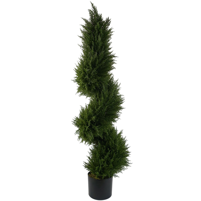 Leaf Artificial Spiral Cypress Topiary Tree 120cm - Size: 120 x 35 x 35cm - Green - Wilko - image 1