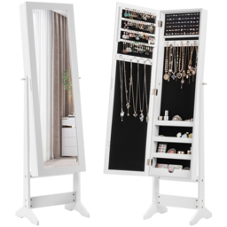Costway White Mirrored Jewellery Armoire - Size: 122 x 41cm - Wilko - thumbnail 3
