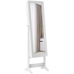 Costway White Mirrored Jewellery Armoire - Size: 122 x 41cm - Wilko
