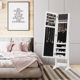 Costway White Mirrored Jewellery Armoire - Size: 122 x 41cm - Wilko - thumbnail 4