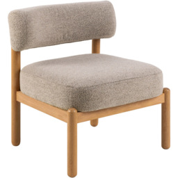 Florence Burley Oak and Beige Fabric Lounge Chair - Size: Single - Furniture To Go - Wilko - thumbnail 3