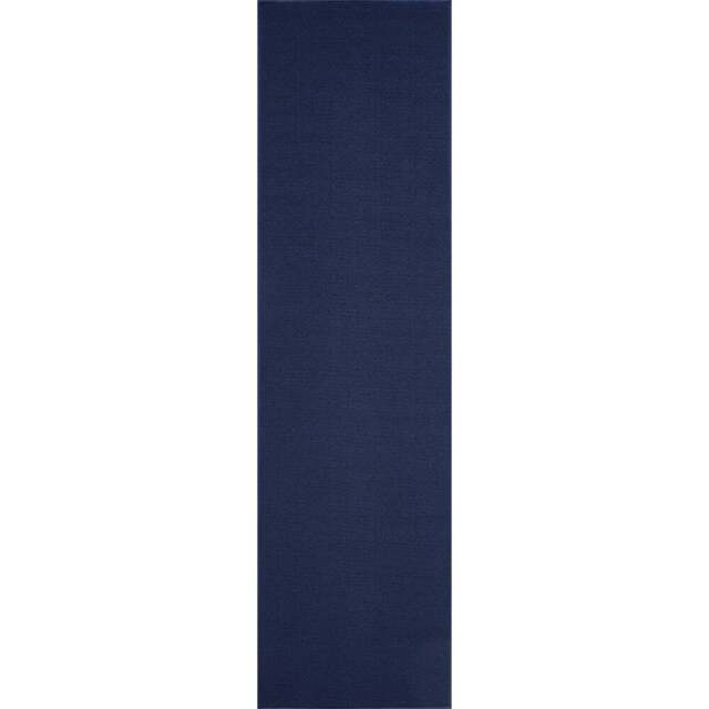 Desire Rugs Simple Navy Low Pile Felt Backing Tufted Rug 220 x 60cm - Size: 60 x 220cm - Blue - Wilko - image 1