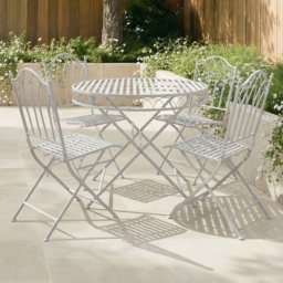 Charles Bentley 4 Seater Grey Decorative Rustic Metal Garden Bistro Set - Size: 2 Seater - Wilko