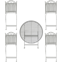 Charles Bentley 4 Seater Grey Decorative Rustic Metal Garden Bistro Set - Size: 2 Seater - Wilko - thumbnail 4