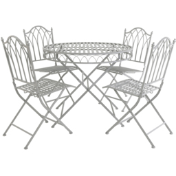 Charles Bentley 4 Seater Grey Decorative Rustic Metal Garden Bistro Set - Size: 2 Seater - Wilko - thumbnail 3