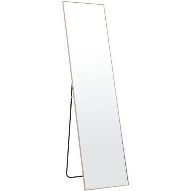 Living and Home Gold Frame Modern Full Length Mirror 37 x 147cm - Size: 147 x 37cm - Wilko - image 1