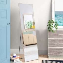Living and Home Gold Frame Modern Full Length Mirror 37 x 147cm - Size: 147 x 37cm - Wilko - thumbnail 7