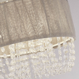 Lighting Collection Contessa 3 Light Grey Ceiling Flush Light - Size: 32 x 17 x 32cm - Grey, Chrome and Clear - Wilko - thumbnail 5