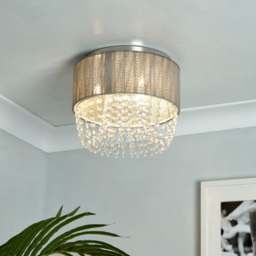 Lighting Collection Contessa 3 Light Grey Ceiling Flush Light - Size: 32 x 17 x 32cm - Grey, Chrome and Clear - Wilko - thumbnail 3