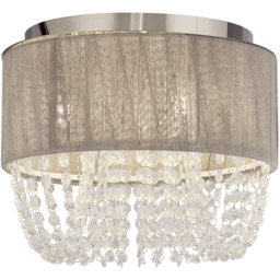Lighting Collection Contessa 3 Light Grey Ceiling Flush Light - Size: 32 x 17 x 32cm - Grey, Chrome and Clear - Wilko - thumbnail 4