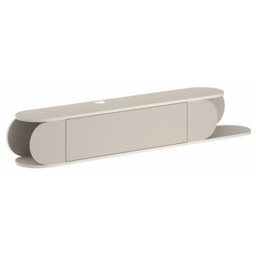 FWStyle Tone Single Door 2 Shelf Sandstone Wall Mounted TV Unit - Size: 30 x 180 x 29.6cm - Cream - Wilko - thumbnail 3