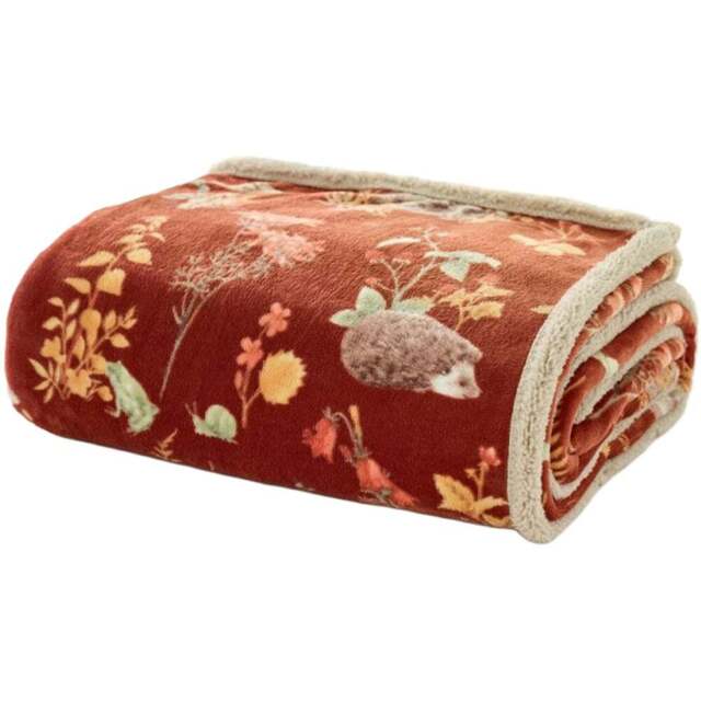 Deyongs Rust Autumnal Woodland Throw 130 x 170cm - Orange - Wilko