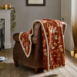 Deyongs Rust Autumnal Woodland Throw 130 x 170cm - Orange - Wilko - thumbnail 3
