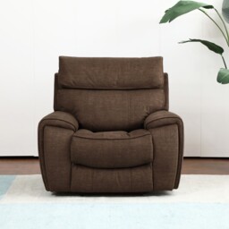 Cancun Brown Manual Recliner Chair with Footrest - Size: Single - Wilko - thumbnail 2