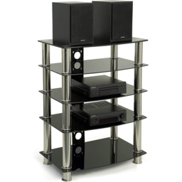 Centurion Supports Galago 5 Shelf Black and Silver Multimedia Unit - Size: 82.5 x 60 x 40cm - Wilko - thumbnail 3