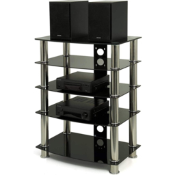 Centurion Supports Galago 5 Shelf Black and Silver Multimedia Unit - Size: 82.5 x 60 x 40cm - Wilko - thumbnail 4