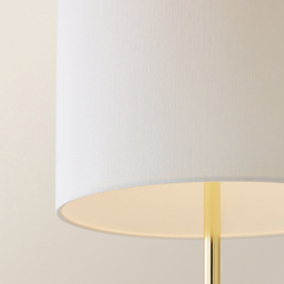 ValueLights Esme Linen Tall Lamp Shade Ceramic Table Base Midi LED Floor Lamp - Size: 143 x 29 x 29cm - Cream - Wilko - thumbnail 4