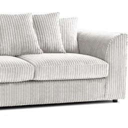 Luxor 5 Seater Silver Jumbo Cord Scatter Back Sofa Suite - Wilko - thumbnail 5