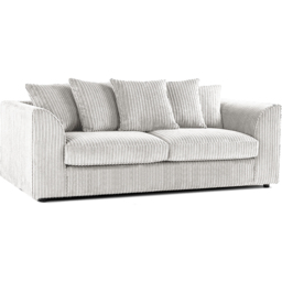 Luxor 5 Seater Silver Jumbo Cord Scatter Back Sofa Suite - Wilko - thumbnail 4