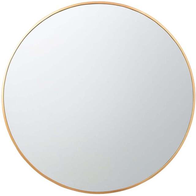 Neo Gold Metal Frame Anti-Rust Wall Mounted Round Mirror 70cm - Size: 70 x 70 x 2cm - Wilko - image 1