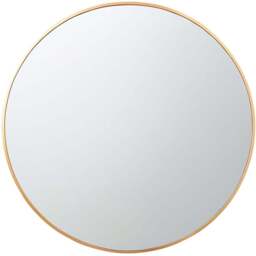 Neo Gold Metal Frame Anti-Rust Wall Mounted Round Mirror 70cm - Size: 70 x 70 x 2cm - Wilko