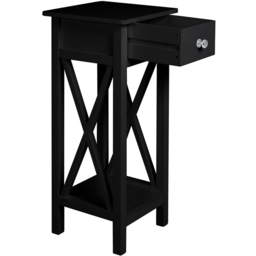 Living and Home Single Drawer Black Wooden Slim Console Table - Wilko - thumbnail 4