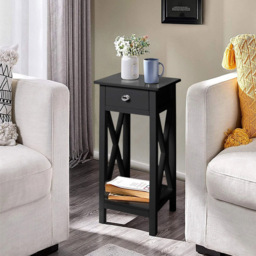 Living and Home Single Drawer Black Wooden Slim Console Table - Wilko - thumbnail 6