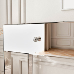 CARME Home Ivy 2 Drawer Mirrored Silver Dressing Table - Size: 31 x 52 x 123cm - Wilko - thumbnail 6
