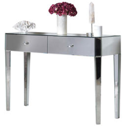 CARME Home Ivy 2 Drawer Mirrored Silver Dressing Table - Size: 31 x 52 x 123cm - Wilko - thumbnail 3