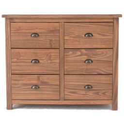 Cabinet Bits Padua 6 Drawer Brown Brass Cup Handle Chest of Drawers - Wilko - thumbnail 4