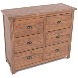 Cabinet Bits Padua 6 Drawer Brown Brass Cup Handle Chest of Drawers - Wilko - thumbnail 5