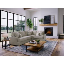 Alba City 5 Seater Stone Fabric Left Hand Corner Sofa - Beige - Wilko - thumbnail 7