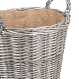 Red Hamper Large Antique Wash Finish Log Basket - Size: 42 x 42 x 33cm - Brown - Wilko - thumbnail 3