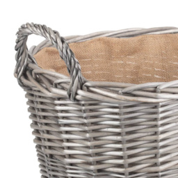 Red Hamper Large Antique Wash Finish Log Basket - Size: 42 x 42 x 33cm - Brown - Wilko - thumbnail 4