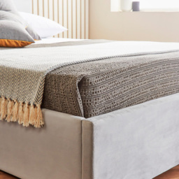 Home Treats Double Velvet Ottoman Bed with Mattress - Grey - Wilko - thumbnail 5