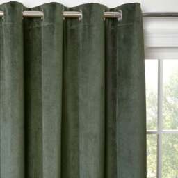 Divante Vermont Velvet Blackout Curtains - Olive/168cm/137cm - Wilko - thumbnail 7