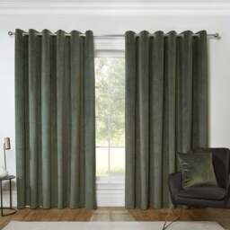 Divante Vermont Velvet Blackout Curtains - Olive/168cm/137cm - Wilko - thumbnail 3