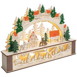 St Helens Wooden Festive Lighting Arch 32 x 44.5cm - Size: 9 x 44 x 32cm - Multi - Wilko - thumbnail 3