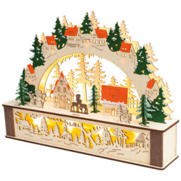 St Helens Wooden Festive Lighting Arch 32 x 44.5cm - Size: 9 x 44 x 32cm - Multi - Wilko - thumbnail 4